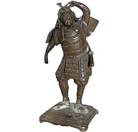 самурай, японская бронзовая кабинетная статуэтка эпохи Эдо
