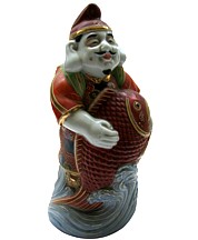 японская фарфоровая статуэтка Эбису в рыбой в руках, 1920-е гг