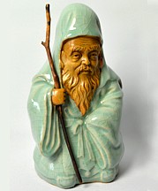 Фукурокудзю,японская антикварная статуэтка, селадоновая керамика