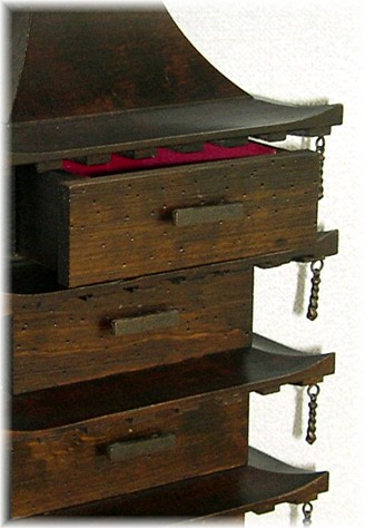 японский антиквариат: шкафчик для коллекций в виде ПАГОДЫ, 1930-е гг.
